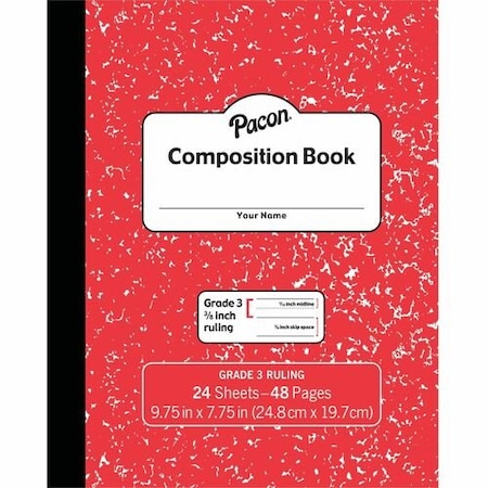 Pacon Book, Grade3, 24Shts, 48Pgs, 9-3/4inx7-1/2in, RD PACPMMK37139
